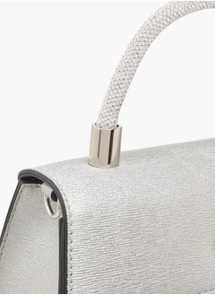 Le Confort Women Textured Satchel Bag with Detachable Strap and Flap Closure Ramadan Collection  - Image 5