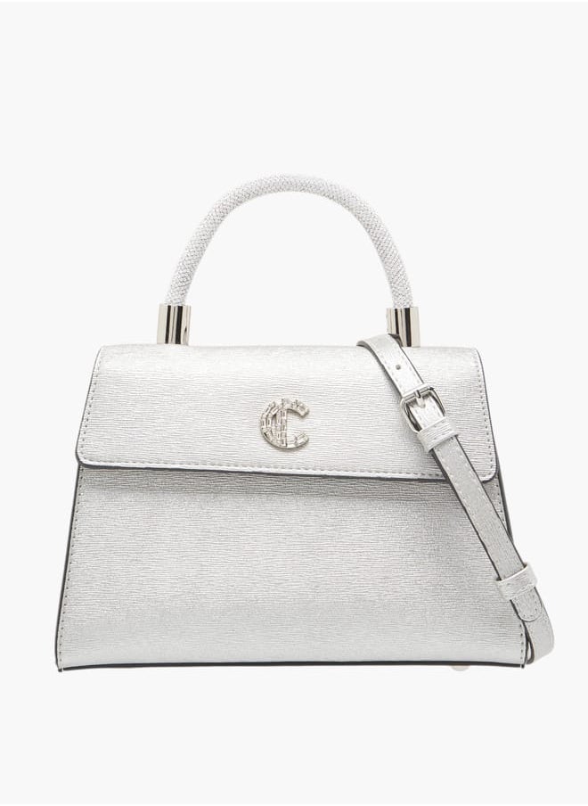 Le Confort Women Textured Satchel Bag with Detachable Strap and Flap Closure  - Image 1