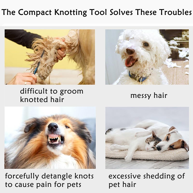 Cyhdddr 5Pcs Knotting Comb for Cats, Pet Knotting Comb De Knotting Comb for Dog Pet Hair Removal Tool Cat Dog Grooming Supplies Matted Fur Remover - Image 5