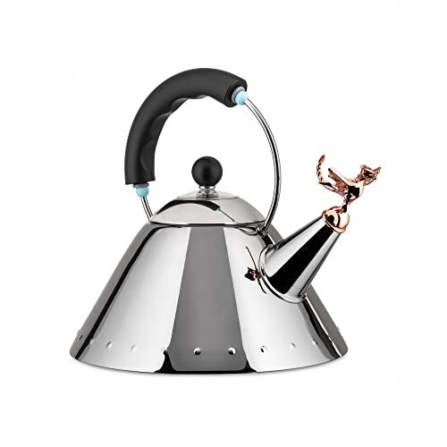 Alessi | Tea Rex - Design Kettle with Handle and Dragon-Shaped Whistle, Stainless Steel, Black - Image 2