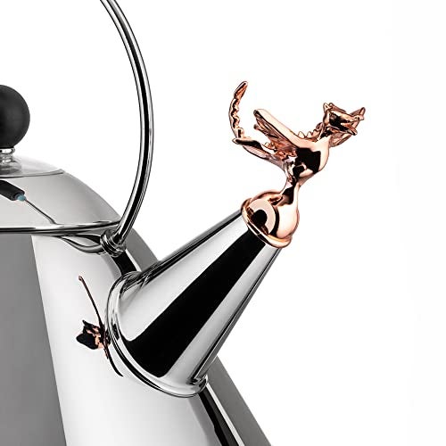 Alessi | Tea Rex - Design Kettle with Handle and Dragon-Shaped Whistle, Stainless Steel, Black - Image 3
