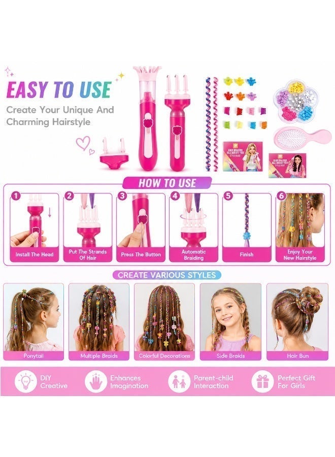 Twisoo Fashion Hair Stylist Automatic Hair Braider Kit for Girls | Electric Hair Braiding Machine | DIY Hair Styling Set with Beads, Threads & Hair Accessories | Beauty Salon Toy | Gift for Kids 6+ - Image 2