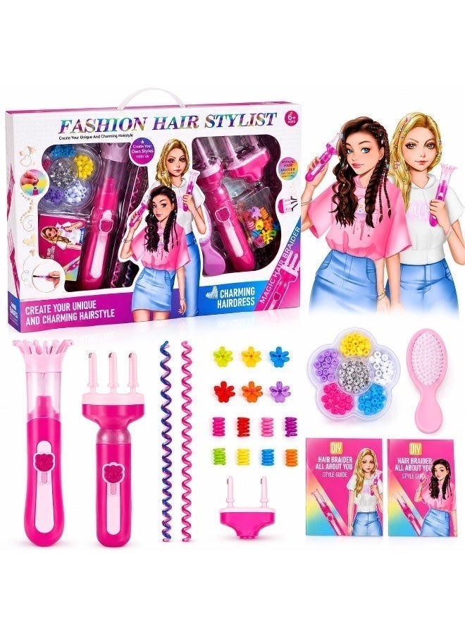 Twisoo Fashion Hair Stylist Automatic Hair Braider Kit for Girls | Electric Hair Braiding Machine | DIY Hair Styling Set with Beads, Threads & Hair Accessories | Beauty Salon Toy | Gift for Kids 6+ - Image 1