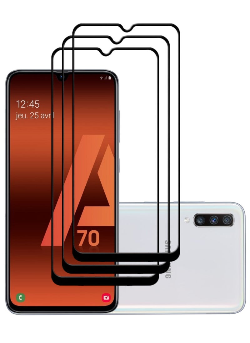ACLIX 3 Pieces Antistatic ESD Dustproof Premium Quality High Definition Tempered Glass Screen Protector Designed For Samsung Galaxy A70 - Image 1