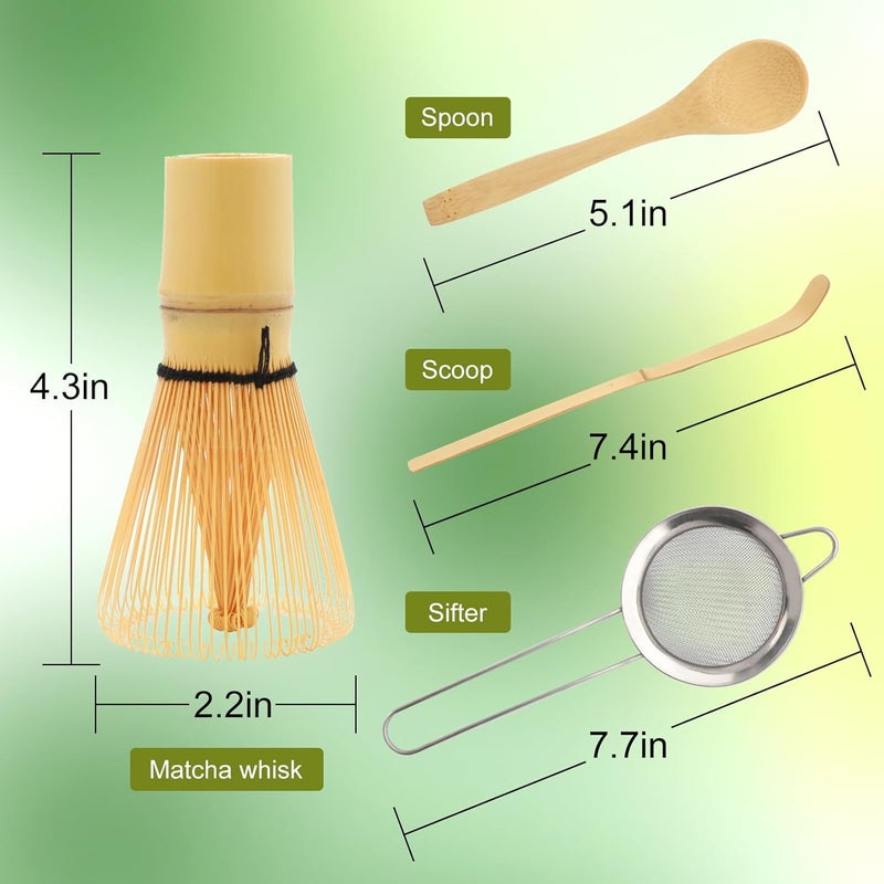 Maredash Matcha Whisk Set,Matcha Whisk,Matcha Set,Bamboo Whisk,Matcha Kit,Chasen Matcha Stirrer,Made from 100% Natural Bamboo,Durable and perfect for making matcha tea - Image 2