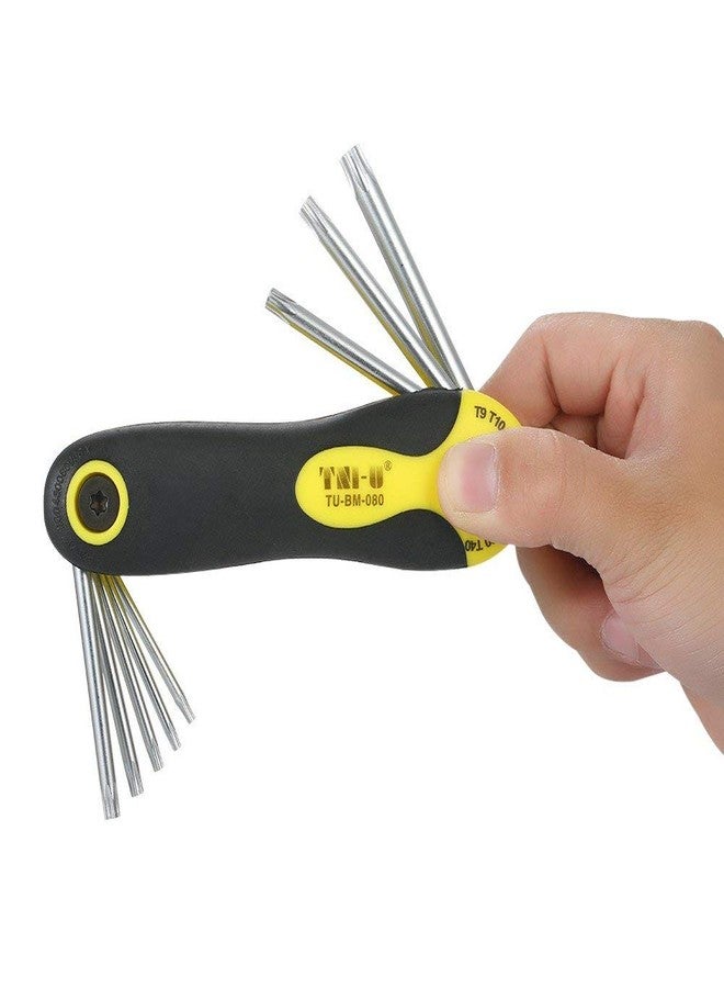 WROPZO TM 8-Piece Folding Star Key Wrench Set Screwdrivers Kit T-9 To T-40 - Image 1