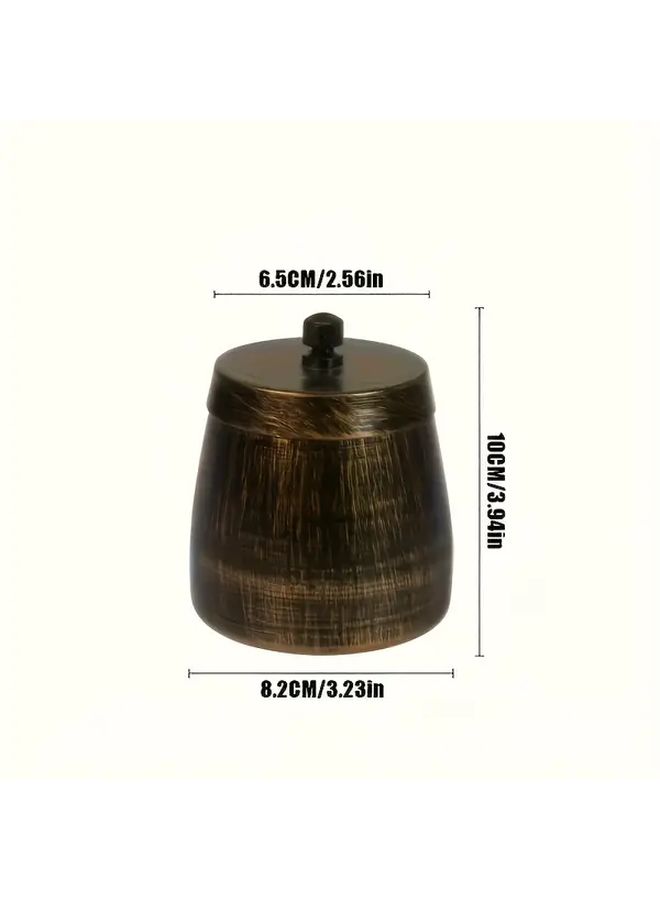 Premium Stainless Steel Ashtray With Lid Retro Wood Grain Design Heavy Duty - Image 3