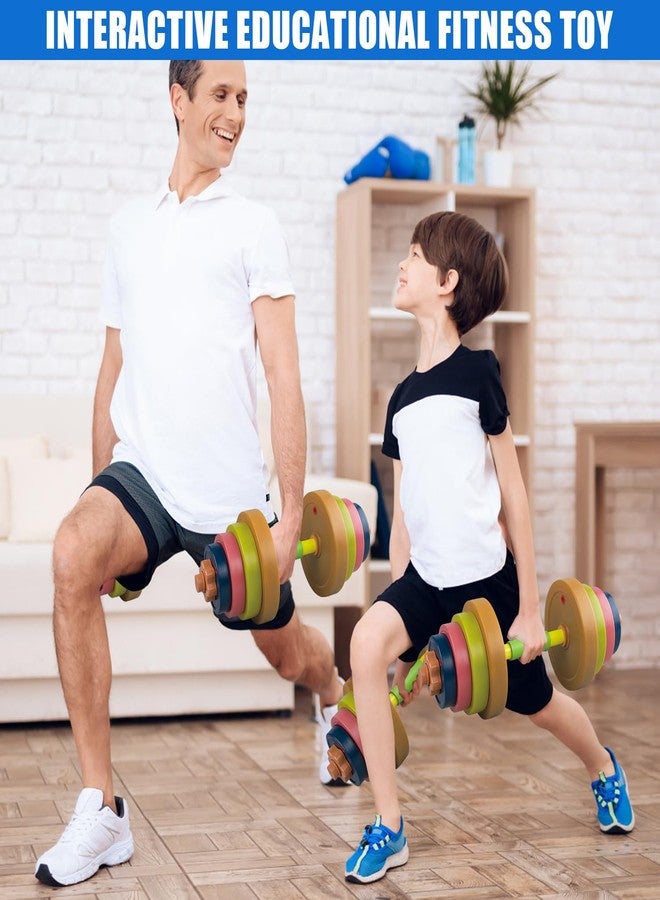 Hitish Kids Exercise Weight Set, 2-In-1 Barbell and Dumbbell Workout Equipment, Toddler Beginner Gym Toy for Pretend Play Lifting Exercise & Fitness, Adjustable Fill with Sand or Water - Image 4