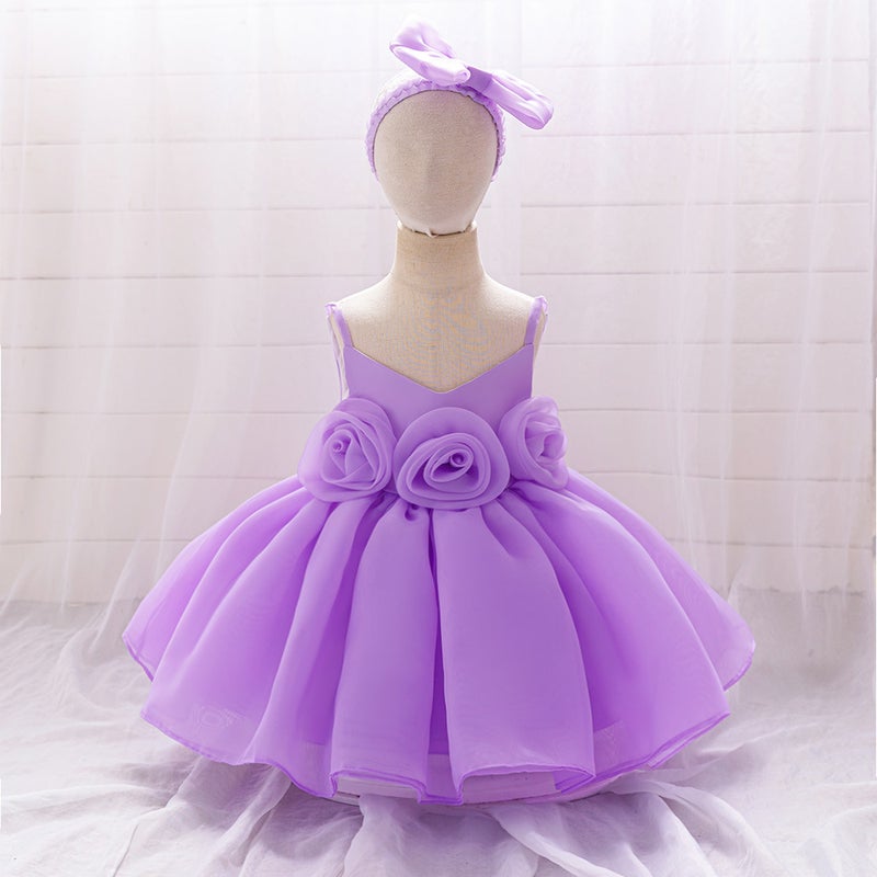 New Baby Princess Dress Baby Birthday Party Dress Three-Dimensional Corsage Condole Dress - Image 4