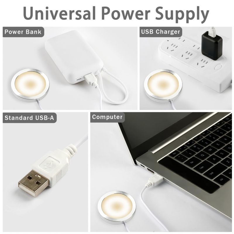 عدة إضاءة LED عبر USB مكونة من 5 قطع - مصباح طابعة LED - شريط إضاءة دافئة بتوصيل USB سهل للغاية، إكسسوار مناسب لطابعات Bambu Lab H2D A1 P1S X1C ثلاثية الأبعاد - Image 4