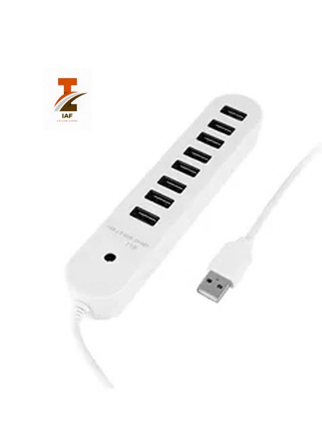 IAF USB 3.0 Hub, 8 Ports USB Data Hub Splitter Plus 1 Smart Charging Port USB Extension Including Individual Switches and Power Adapter