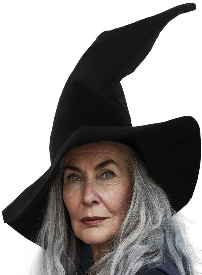 HOMELEX Black Witch Hat Adult Wizard Hat Sorcerer Accessories Halloween - Image 1