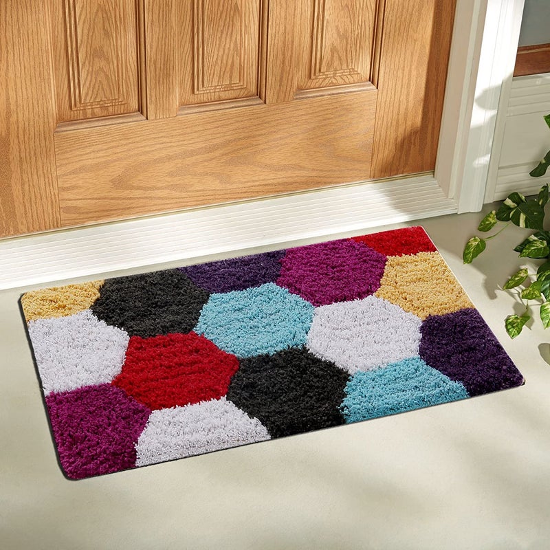 AAZEEM Abstract Cotton Door Mat - 16"x24",Multicolour,Rectangular - Image 2