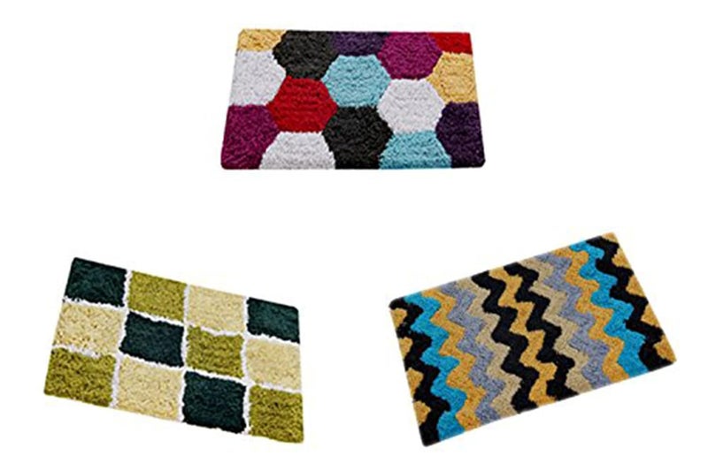 AAZEEM Abstract Cotton Door Mat - 16"x24",Multicolour,Rectangular - Image 1