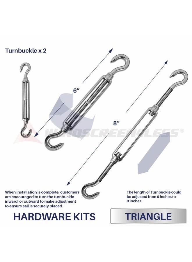 Windscreen4less Sun Shade Sail Hardware Kit - 6 Inches - Super Heavy Duty - For Square and Rectangle Sun Shade Sail - Image 3