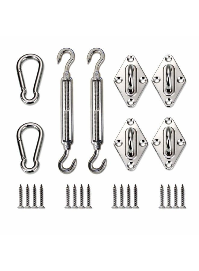 Windscreen4less Sun Shade Sail Hardware Kit - 6 Inches - Super Heavy Duty - For Square and Rectangle Sun Shade Sail - Image 1