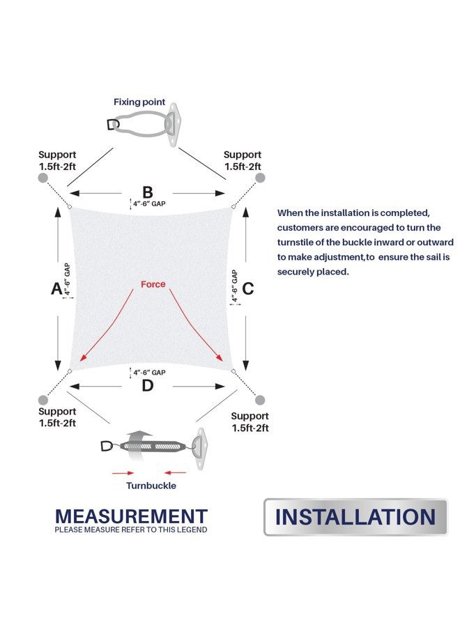 Windscreen4less Sun Shade Sail Hardware Kit - 6 Inches - Super Heavy Duty - For Square and Rectangle Sun Shade Sail - Image 4