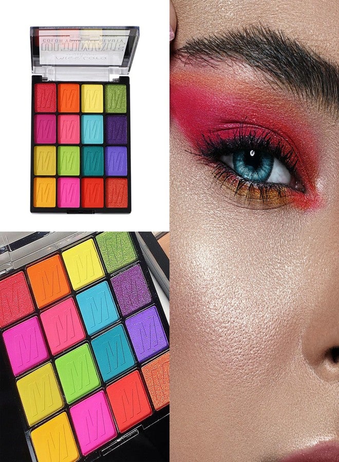 RoseFlower 16 Colors Colorful Eyeshadow Palette, Colorful Eyeshadow with Metallic and Matte Finishes, High-Pigment Eye Makeup Pallet with a Long-Wearing Formula, Eyeshadow Pallet for Halloween Parties Christmas - Image 5