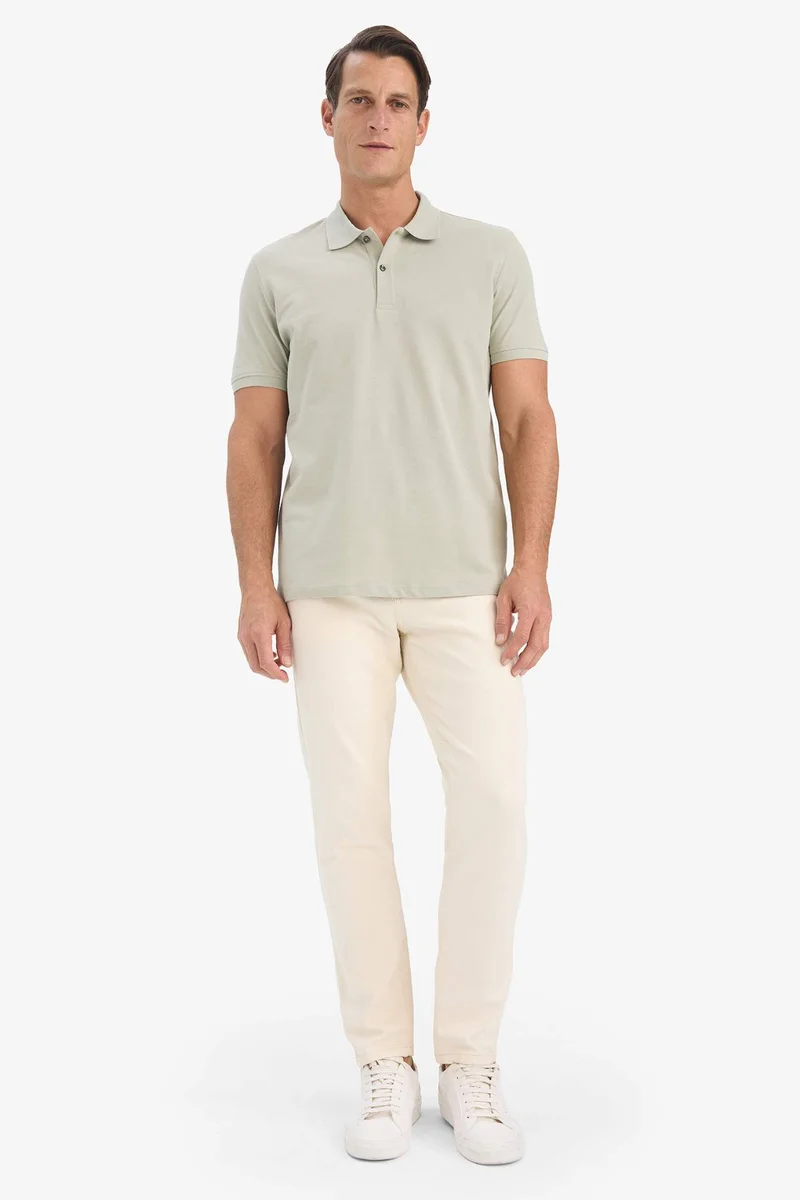 ديفاكتو Regular Fit Short Sleeve Basic Cotton Polo T-Shirt