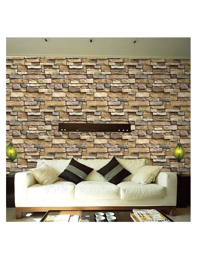 3D Brick Wallpaper Peel and Stick Self-Adhesive Wallpaper 45cm x 600cm - Image 2