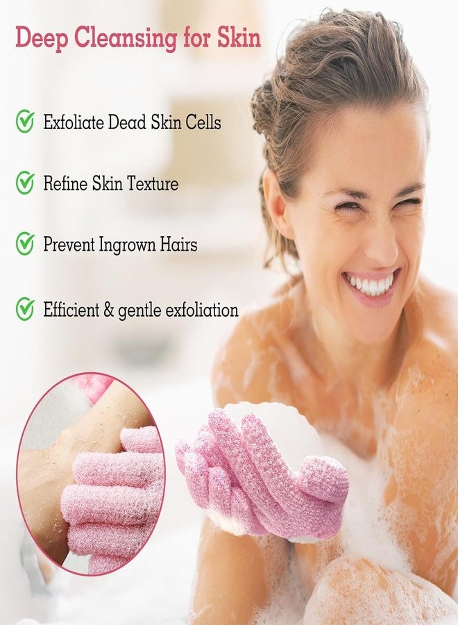 CVNDKN 1 Pair Exfoliating Gloves,Shower Glove for Women Men,Wash Gloves for Shower,Deep Cleansing Exfoliating Mitt Bath Glove Wash Dead Skin Remover Exfoliate Body Scrubber (Pink) - Image 2