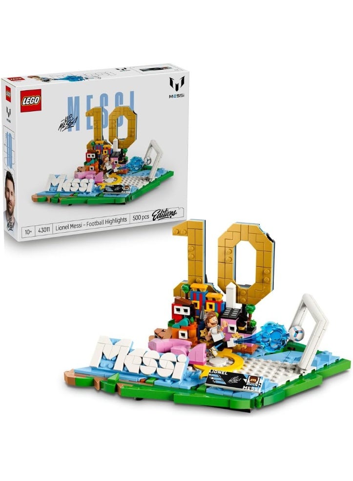 Lego 43011 Special Edition Lionel Messi  Football Highlights - 3D Display Model Kit w/Collectible Minifigure - Kids' Room Decor - Gift for 10+ Year Old Boys, Girls & Adult Sports Fans - Image 1