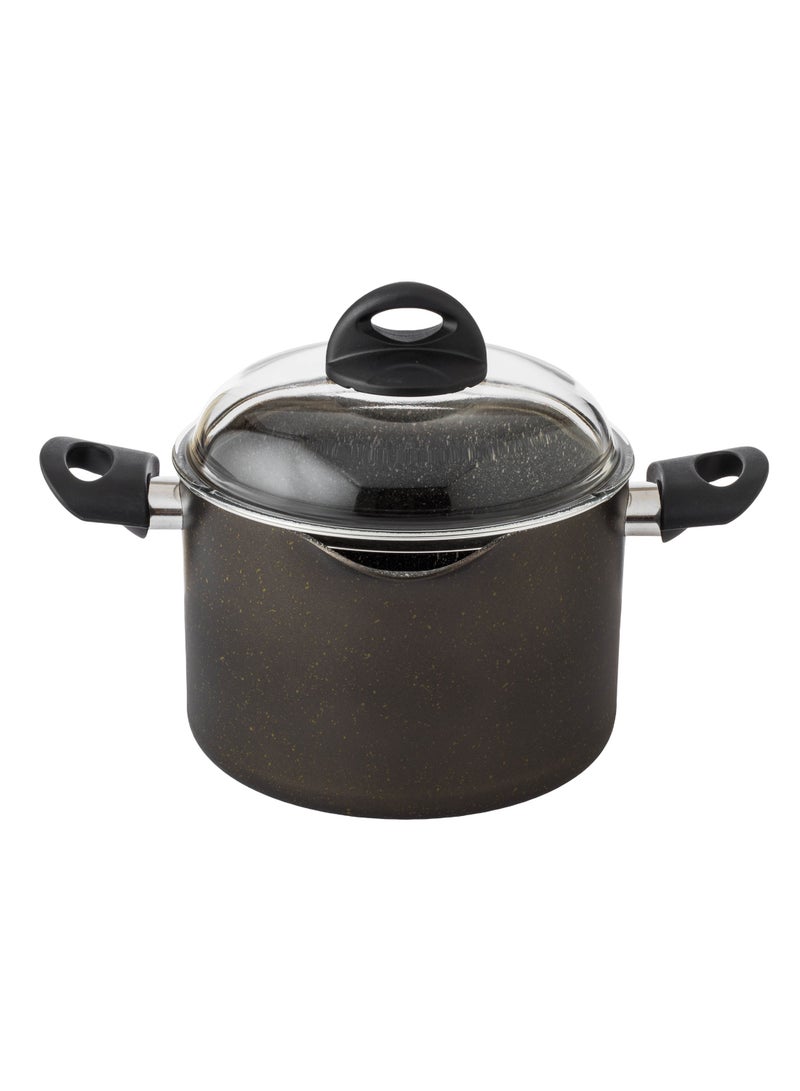 قدر غرانيت غير قابل للألتصاق مع غطاء جاج من الصناعة الإيطالية - Image 1