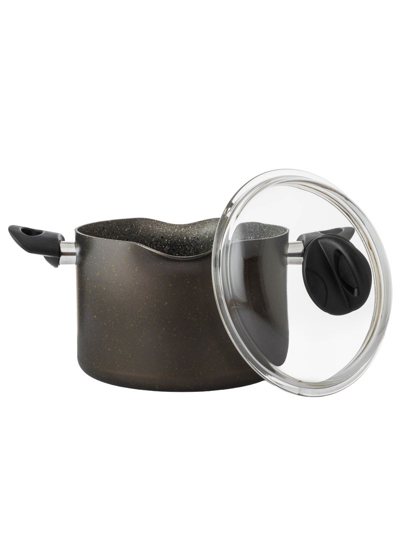 قدر غرانيت غير قابل للألتصاق مع غطاء جاج من الصناعة الإيطالية - Image 2