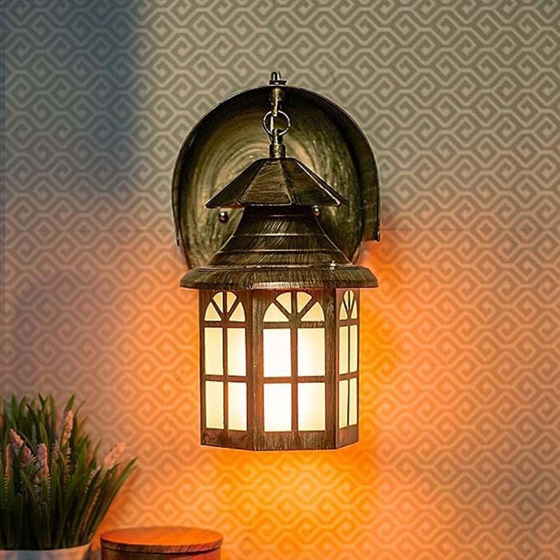 SINOMAN Golden Antique Design Metal Wall Light Sconce Lamp for Dining BedroomLiving RoomRestaurantsCoffee Shop Balcony Home Office Decor Without Bulb - Image 2