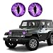 PACLVIO 2PCS Beast Eyes Headlight Decals 3D Stereo Eyes Headlight Decal Stickers Car Body Window Bumper Decoration Stickers Car Accessories Round Headlight Decal for Jeep Wrangler Purple - Image 2