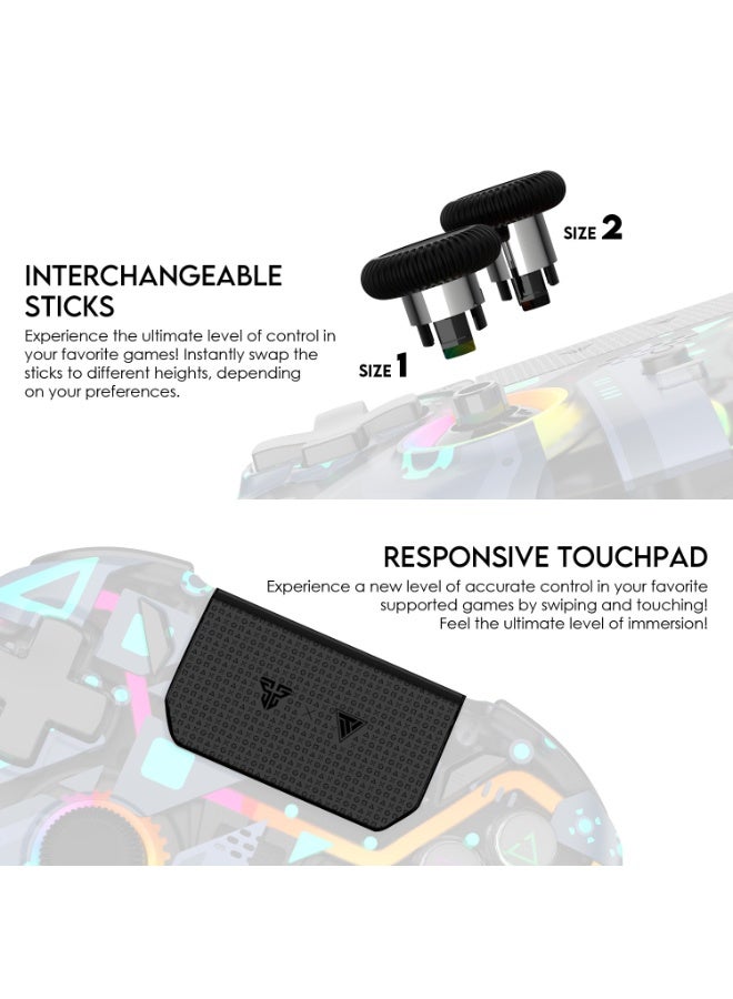 FANTECH NOVA PRO WGP14V2 Wireless gamepad Anti-Drift Hall Effect Sticks and Force-switchable Tirgger Wired Controller for PS4 - Image 4