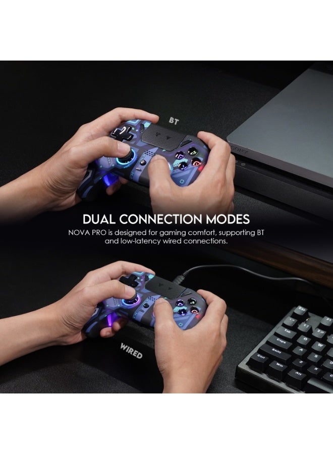 FANTECH NOVA PRO WGP14V2 Wireless gamepad Anti-Drift Hall Effect Sticks and Force-switchable Tirgger Wired Controller for PS4 - Image 3