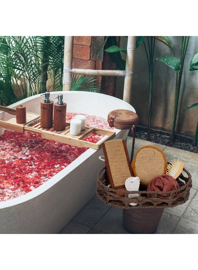 TGOPIT مجموعة هدايا الحمام الفاخرة TGOPIT مجموعة العناية بالجسم من الخشب الطبيعي طقم سبا فرشاة الوجه إسفنجة قفاز الحمام حزام مجموعة فرشاة فرك الاستحمام - Image 3