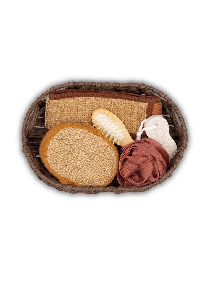 TGOPIT مجموعة هدايا الحمام الفاخرة TGOPIT مجموعة العناية بالجسم من الخشب الطبيعي طقم سبا فرشاة الوجه إسفنجة قفاز الحمام حزام مجموعة فرشاة فرك الاستحمام - Image 1