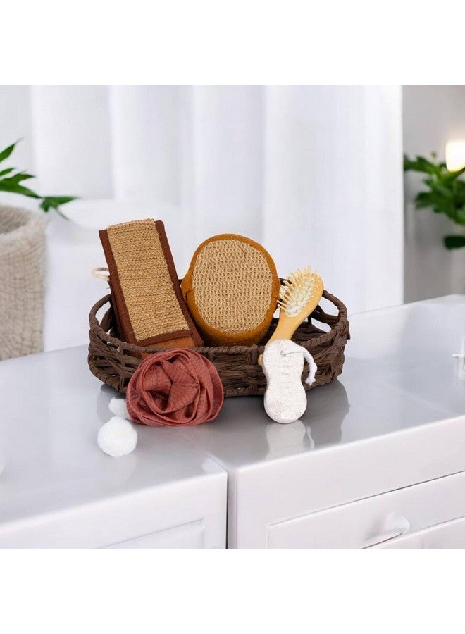 TGOPIT مجموعة هدايا الحمام الفاخرة TGOPIT مجموعة العناية بالجسم من الخشب الطبيعي طقم سبا فرشاة الوجه إسفنجة قفاز الحمام حزام مجموعة فرشاة فرك الاستحمام - Image 4