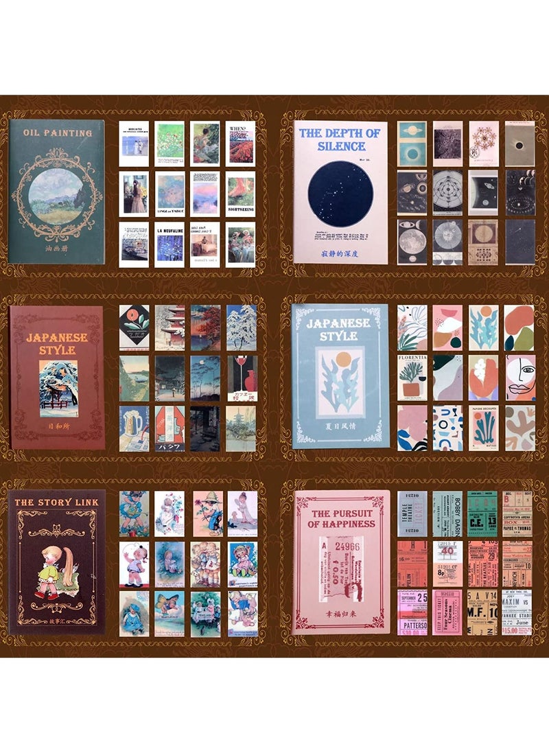 SYOSI 300 PCS Old Washi Stickers for Journaling and Journaling, Vintage Aesthetic Stickers, Retro Scrapbooking Paper, Scrapbooking Supplies, for Journal, Planner, Card, Album, Crafts, 1.57 x 2.36 inches - Image 1