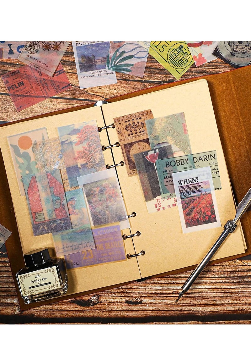 SYOSI 300 PCS Old Washi Stickers for Journaling and Journaling, Vintage Aesthetic Stickers, Retro Scrapbooking Paper, Scrapbooking Supplies, for Journal, Planner, Card, Album, Crafts, 1.57 x 2.36 inches - Image 4
