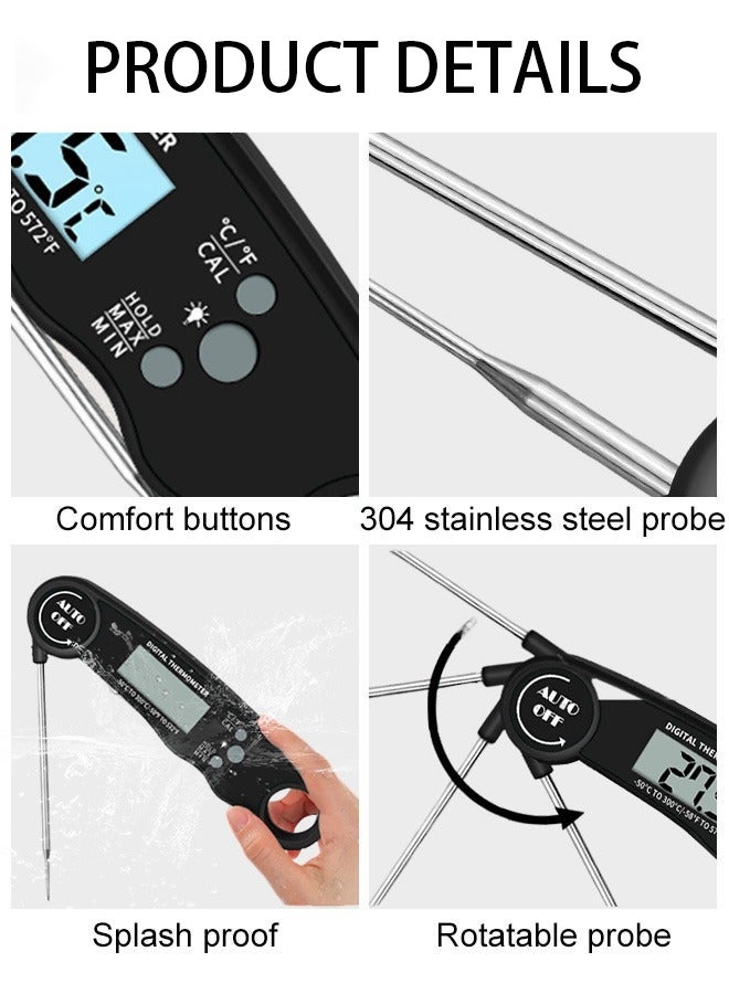 viola Digital Meat Thermometer for Cooking with Ambidextrous Backlit Waterproof Kitchen Food BBQ Grill Smoker Oil Fry Candy Instant Read Thermometer Black - Image 5
