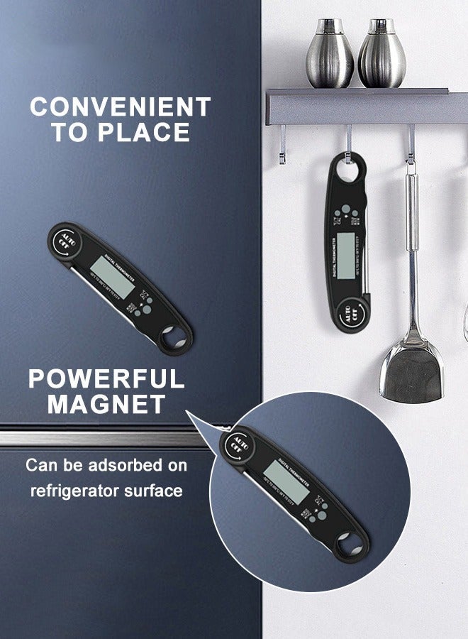 viola Digital Meat Thermometer for Cooking with Ambidextrous Backlit Waterproof Kitchen Food BBQ Grill Smoker Oil Fry Candy Instant Read Thermometer Black - Image 2
