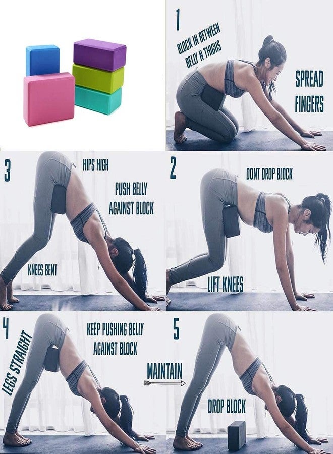 MARMIX Cube Deep Density Yoga Blocks| Eva Non-Slip Foam Exercise Blocks| Cork Blocks for Yoga Pilates Meditation |Blocks to Support Improve Strength Aid Balance and Flexibility-Lightweight (set of 2) - Image 5