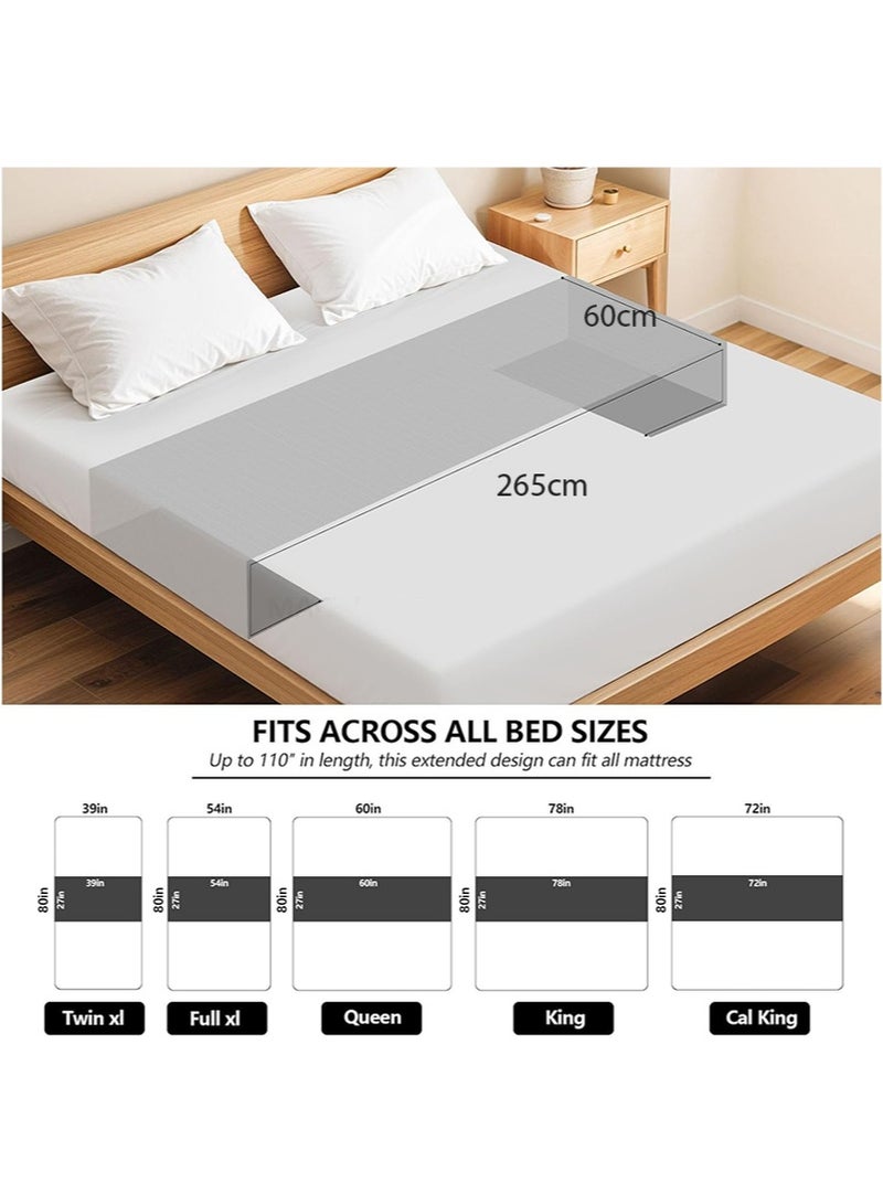 HaLunhi Grounding Sheet，Grounding Mat for Bed，10% Silver Fiber Grounding Fitted Sheet，Suitable for All Mattress Sizes，Including Grounding Wire Adapter (60*265cm，Dark Gray)  - Image 4