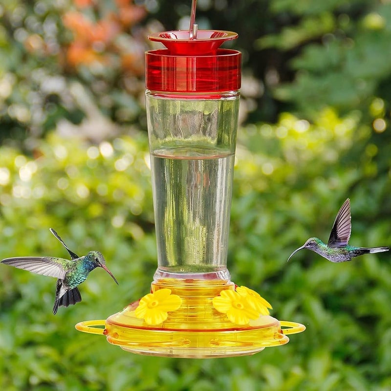 QIHOMPIB Hummingbird Feeder Parts, 16 PCS Hummingbird Feeder Replacement Flowers Yellow, Bee Guards for Hummingbird Feeders Perky Pet Hummingbird Feeder Parts Glass Plastic Hummingbird Feeder Base Replacement - Image 3