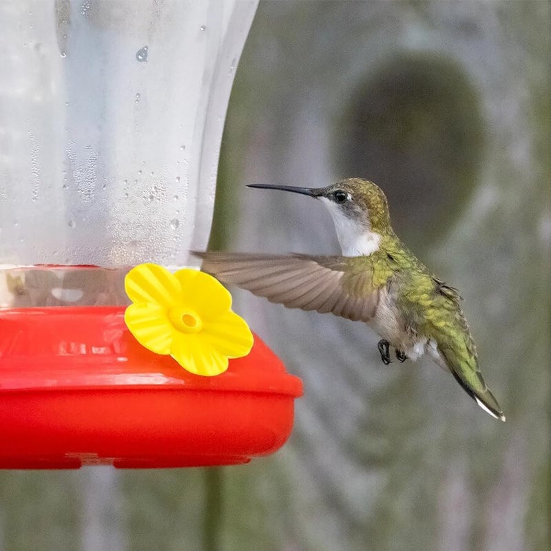 QIHOMPIB Hummingbird Feeder Parts, 16 PCS Hummingbird Feeder Replacement Flowers Yellow, Bee Guards for Hummingbird Feeders Perky Pet Hummingbird Feeder Parts Glass Plastic Hummingbird Feeder Base Replacement - Image 5