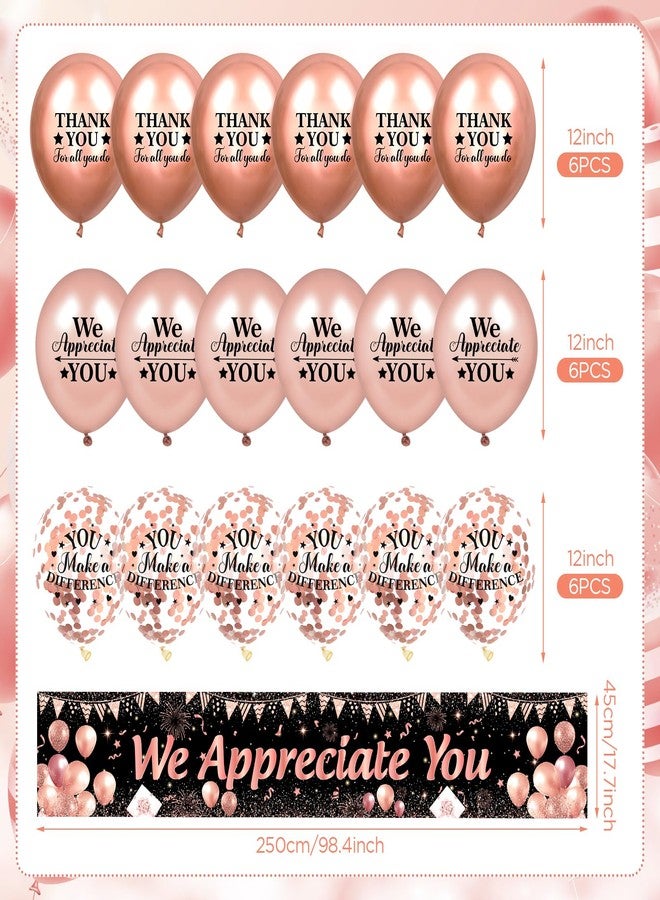 Yoirrat We Appreciate You Decorations Banner Yard Sign and Balloons (Rose Gold We Appreciate You Decorations) - Image 5