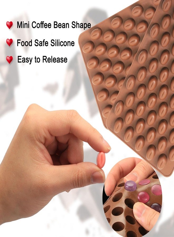 Amyandone Mini Coffee Bean Molds, 55 Cavities Silicone Chocolate Mold with Coffee Bean Shape, Food Grade Mini Silicone Mold for Homemade Sugar Free Chocolate Chips/Snacks/Cake Décor, 2 PCS - Image 3