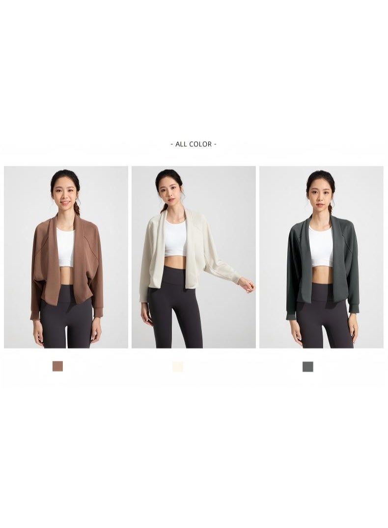 Women's Cooling Modal Air Layer Long Sleeve Open Front Yoga Cardigan - Breathable Soft Lounge Cover Up Shawl - Image 5