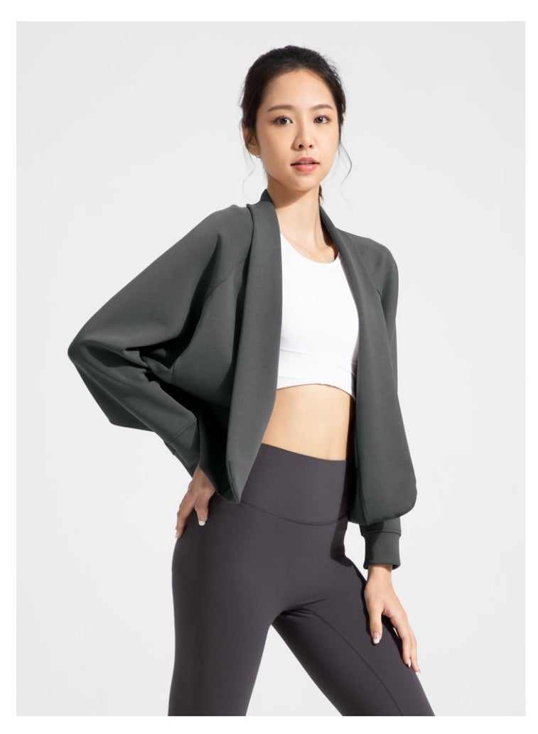 Women's Cooling Modal Air Layer Long Sleeve Open Front Yoga Cardigan - Breathable Soft Lounge Cover Up Shawl - Image 3