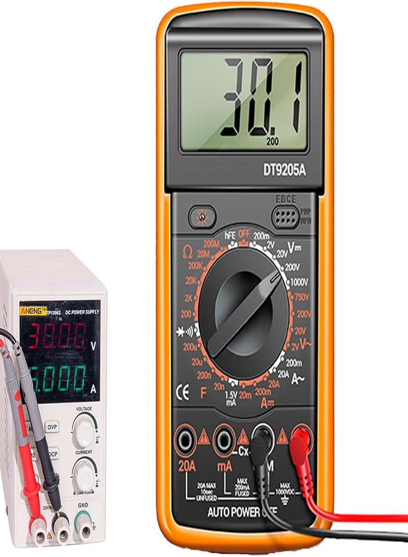 GGOOT DT9205A Multimeter - High Accuracy Multi Tester Short Circuit Detection - Digital Multimeter for Home Professional Use with Extendable Support Frame, Low Power Consumption - Image 1