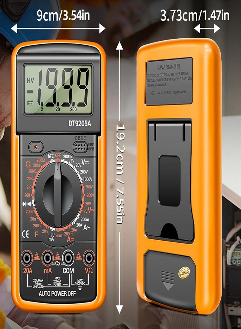 GGOOT DT9205A Multimeter - High Accuracy Multi Tester Short Circuit Detection - Digital Multimeter for Home Professional Use with Extendable Support Frame, Low Power Consumption - Image 4
