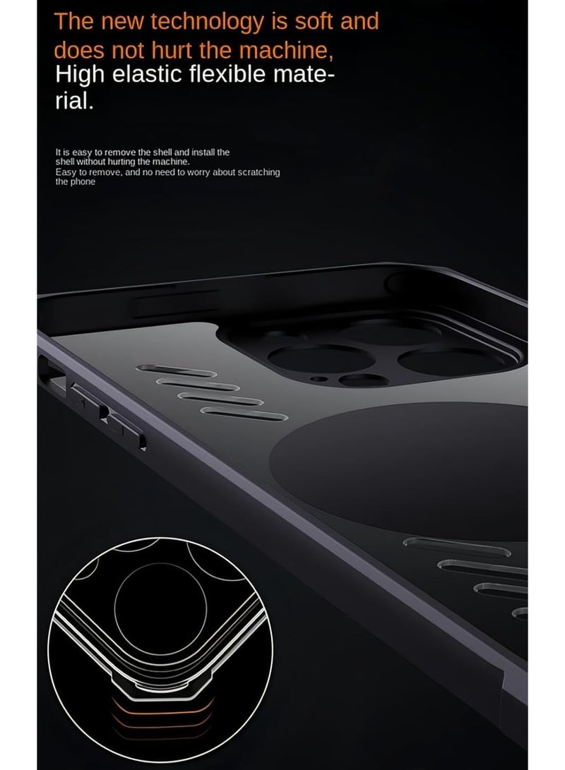 general Case Compatible with Honor X9d 5G, Hole Heat Dissipation Case Hybrid Transparent TPU Bumper Aluminum Alloy Cooling Cover - Image 5